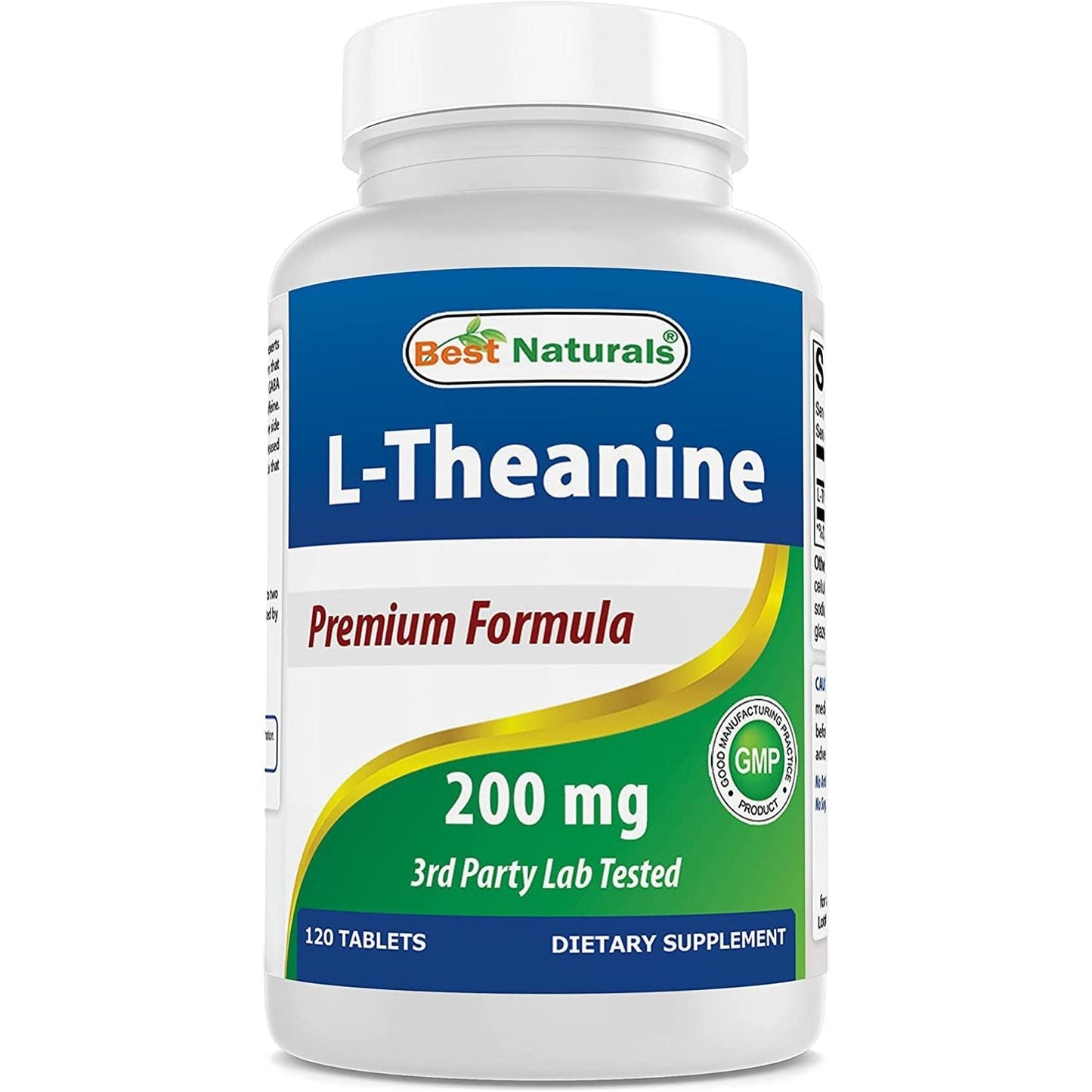 Best Naturals L-Theanine 200Mg per Tablet - Promotes Relaxation without Drowsiness - 120 Vegetarian Tablets