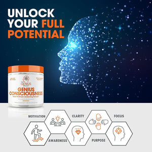 Genius Consciousness, Super Nootropic Brain Supplement Powder, Mango - Boost Focus, Cognitive Function, Concentration & Memory Booster