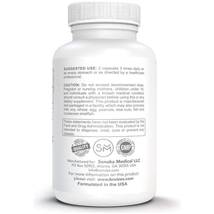 Bruizex Proteolytic Enzymes| Trypsin & Chymotrypsin Recovery Supplement for Tissue Trauma, Bruising, Swelling 60 Caps