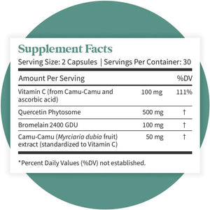 Pattern Wellness Quercetin Supplement with Bromelain - Immune Function & Cellular Health Support 60 Capsules