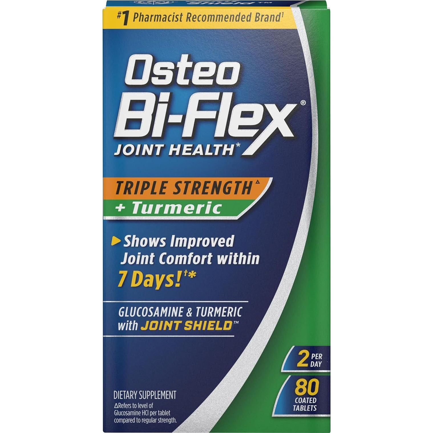 Osteo Bi-Flex Triple Strength Glucosamine with Turmeric, Joint Health Supplement, Coated Tablets, 80 Count