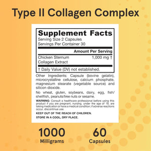 Jarrow Formulas Type II Collagen Complex 1000 Mg Supplements, Supports Skin and Joint Health, 60 Capsules