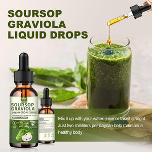 Soursop Graviola Liquid Drops 2000Mg - Immune Boost, Cell Support & Regeneration 2 Fl Oz