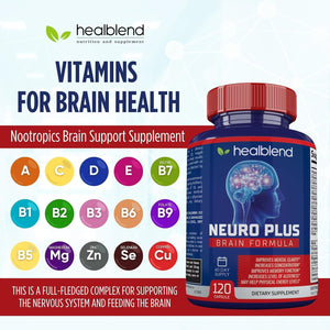 Neuro plus Brain & Focus Formula - Nootropic Brain Booster Supplement – 120 Capsules