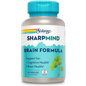 Solaray Sharpmind, Cognitive Support Formula for Healthy Brain, Mood & Memory Support 60 Vegcaps