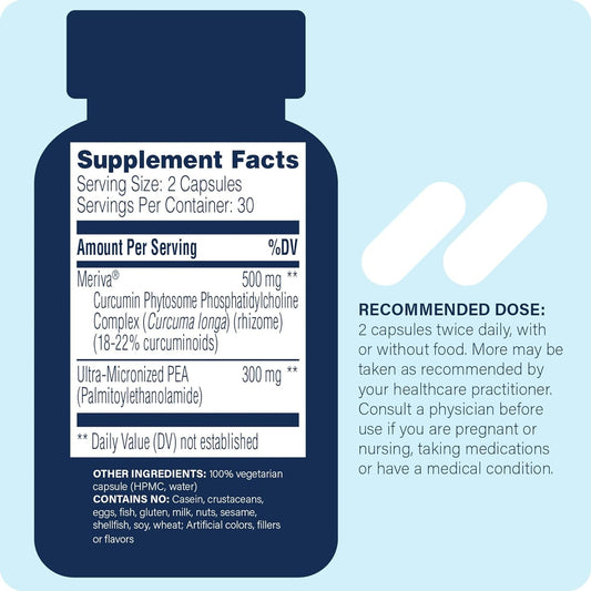 (Pea+, All-Natural Meriva Curcumin Supplement Helps Support Nervous, Immune, & Muscular Systems 60 Capsules