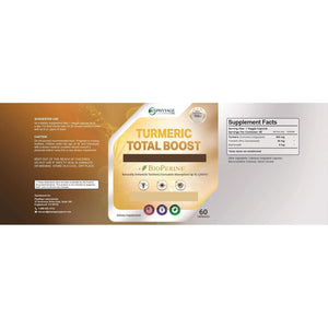 Turmeric Total Boost Support Complex, with Bioperine for Advanced Absorption - 60 Capsule