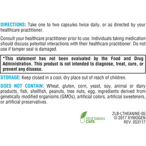 XYMOGEN L-Theanine 400Mg to Support Calm + Relaxation without Drowsiness (60 Capsules)