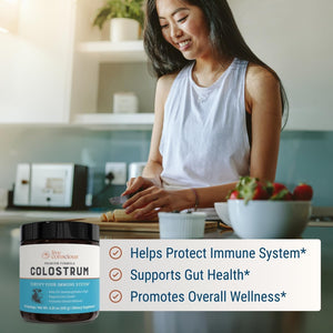 Live Conscious Colostrum Powder with Lactoferrin for Iron Absorption - Immune System Supplement