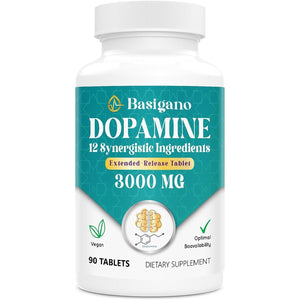Natural Dopamine Supplement for Energy, Focus, Motivation, Mental Alertness, Mood, and Stress - 90 Tablets