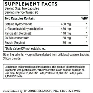 THORNE Advanced Digestive Enzymes- Blend of Digestive Enzymes to Aid Digestion - 180 Capsules/90 Servings