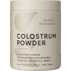 Sports Research® Colostrum Powder – Formulated to Support Workout Performance, Immunity & Gut Health 75 Servings