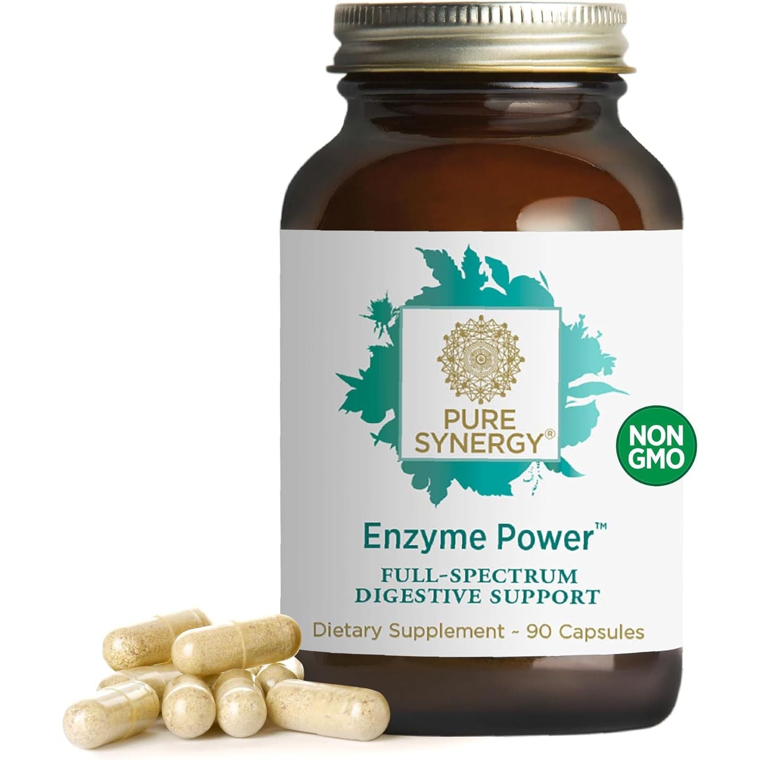 PURE SYNERGY Enzyme Power | Digestive Health Enzymes with Nattokinase, Bromelain, and Serrapeptase (90 Capsules)