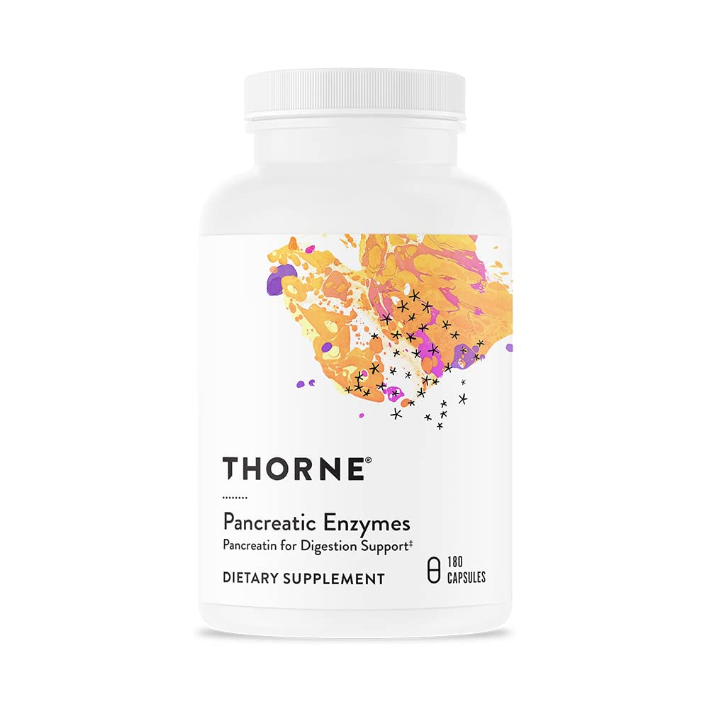 THORNE Pancreatic Enzymes - Pancreatic Enzymes for Digestive Support and Nutrient Absorption - 180 Capsules/90 Servings