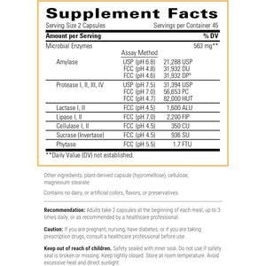 Integrative Therapeutics Similase - Physician Developed Digestive Enzymes - Vegan - 180 Vegetable Capsules