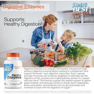 Doctor'S Best Digestive Enzymes, Support Healthy Digestion, Optimal Intestinal Health, Non-Gmo, Vegetarian 90 Capsules