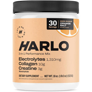 Harlo - Orange Salt Electrolyte Drink Mix with Bovine Collagen & Creatine - Post Workout Recovery