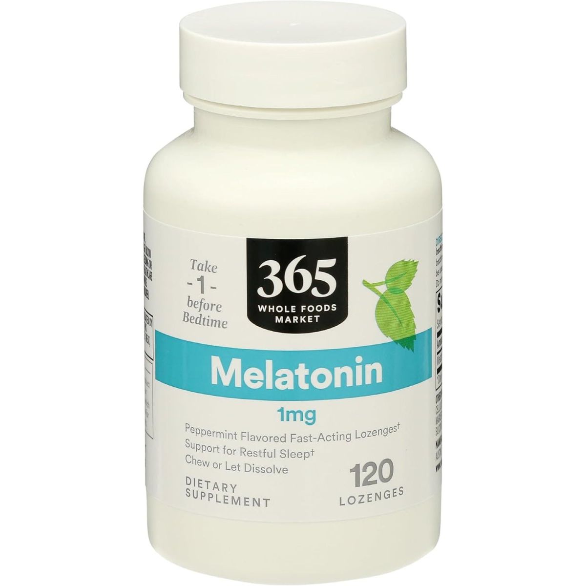 365 by Whole Foods Market, Melatonin 1Mg Peppermint, 120 Lozenges - Suppviv