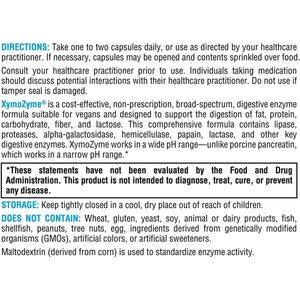 XYMOGEN Xymozyme - Vegan, Multi-Enzyme Digestive Supplement - Support Gut Health + Nutrient Absorption - Breakdown Lactose, Beans & More (60 Capsules)