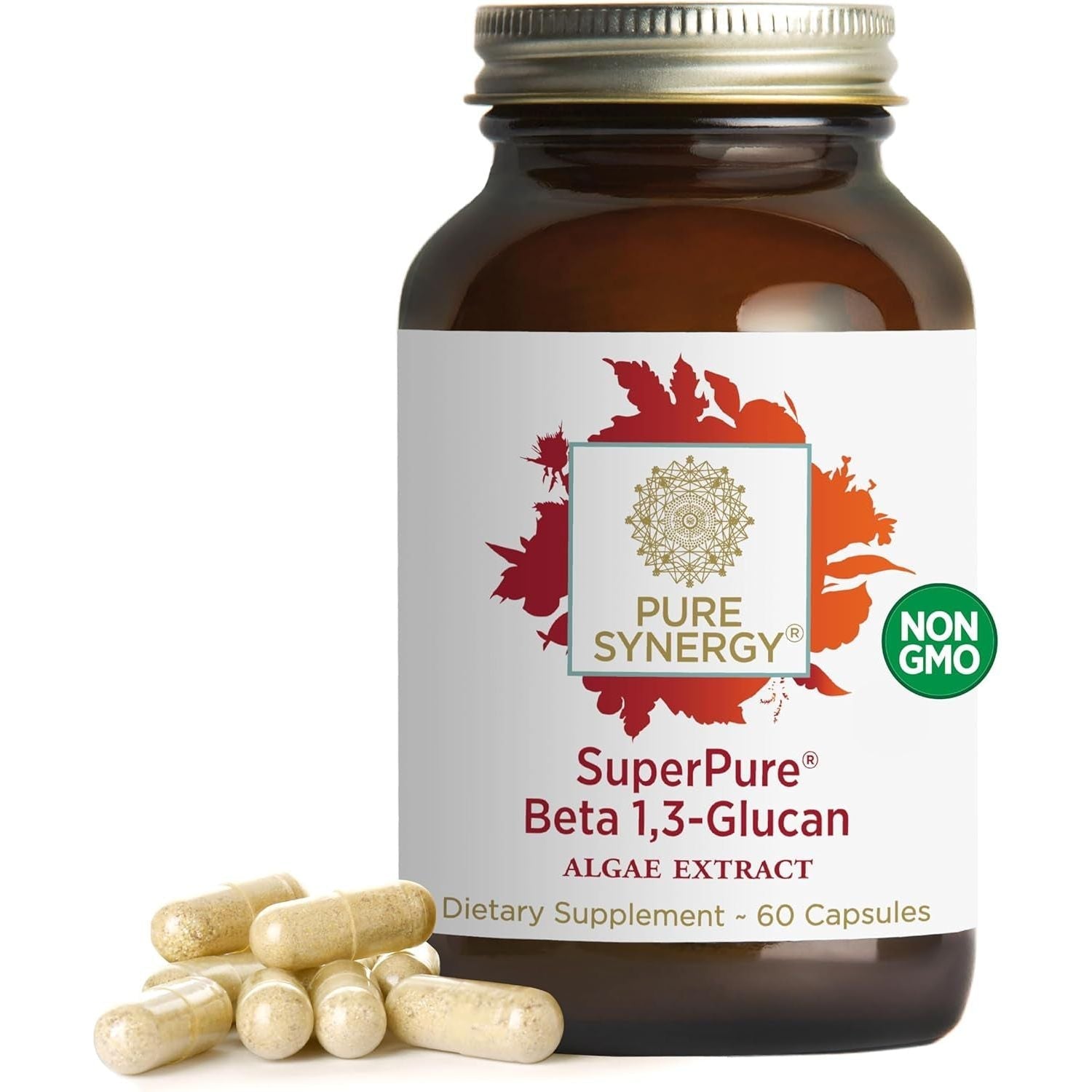 PURE SYNERGY Superpure Beta 1,3-Glucan Extract 500 Mg Supports Immune Health & Digestion (60 Capsules)