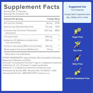 Gundry MD® Metabolic Advanced Nutrient Blend with Berberine to Support Healthy Metabolism, 120 Count