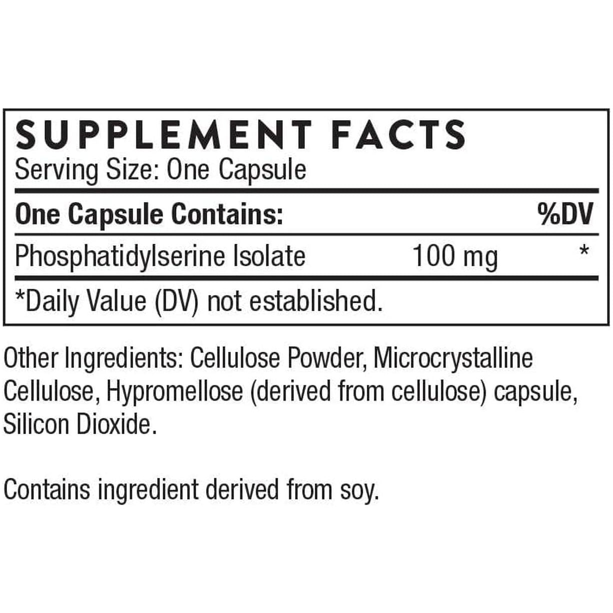 THORNE Phosphatidylserine - Cortisol Management Support to Support Brain Function - 60 Capsules