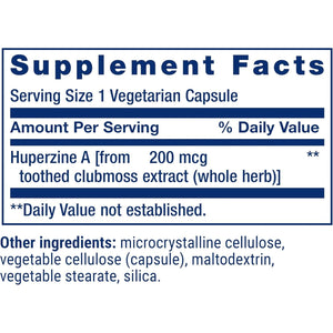 Life Extension Huperzine A, Memory Health, Cognitive Health, Chinese Club Moss Extract 60 Capsules