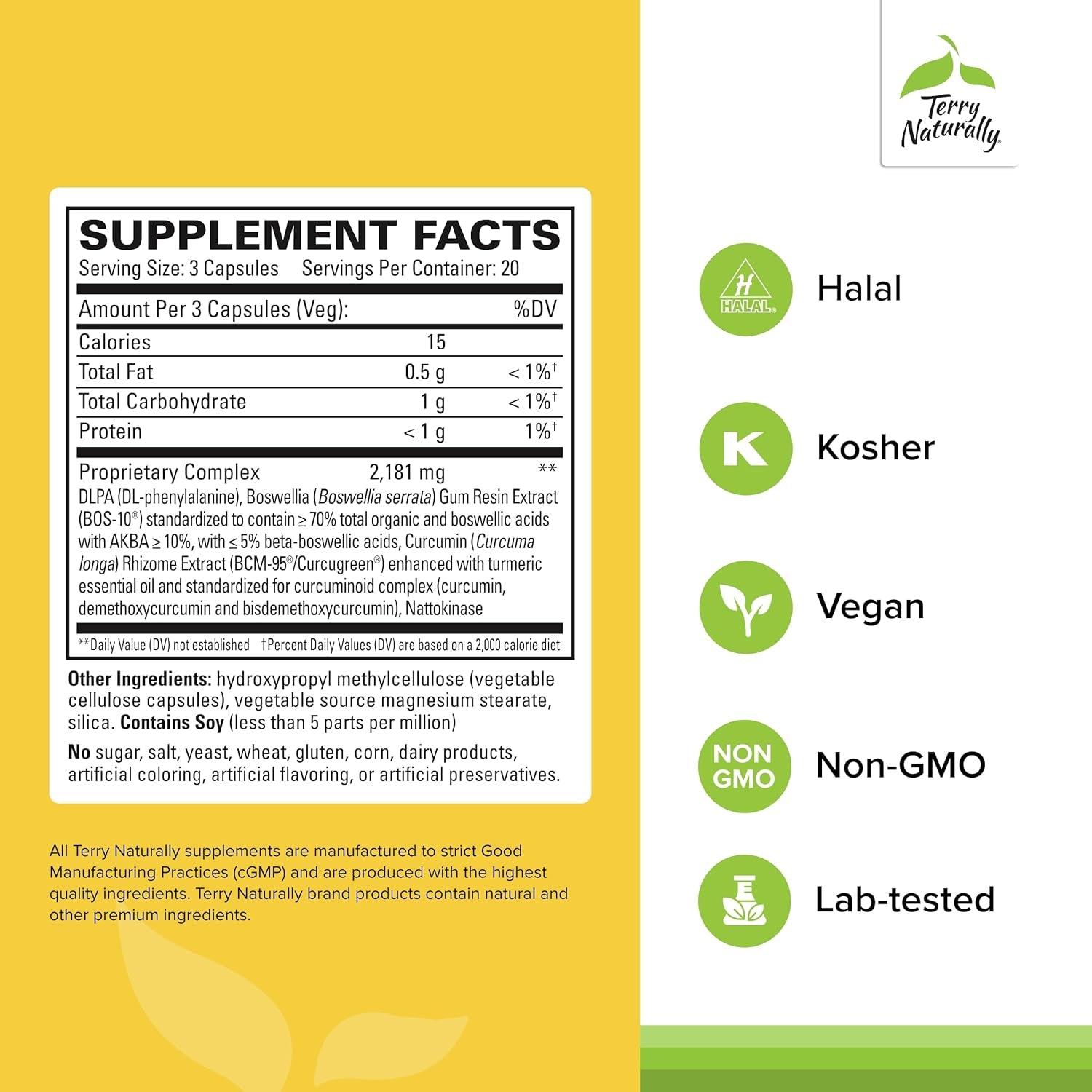 Terry Naturally Curamin - Curcumin Supplement for Circulation & Endorphin Support - 60 Capsules