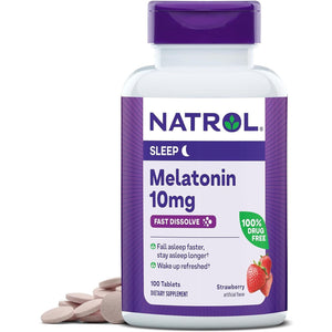 Natrol Fast Dissolve Melatonin 10 Mg, Melatonin Supplements for Restful Sleep,100 Tablets