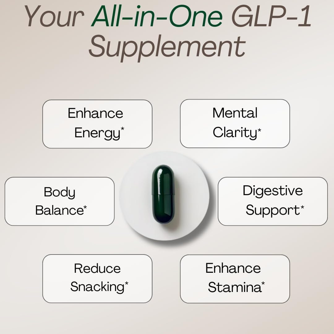 GLP-1 Supplement for Women and Men | Hunger & Metabolism Support (60 Capsules)