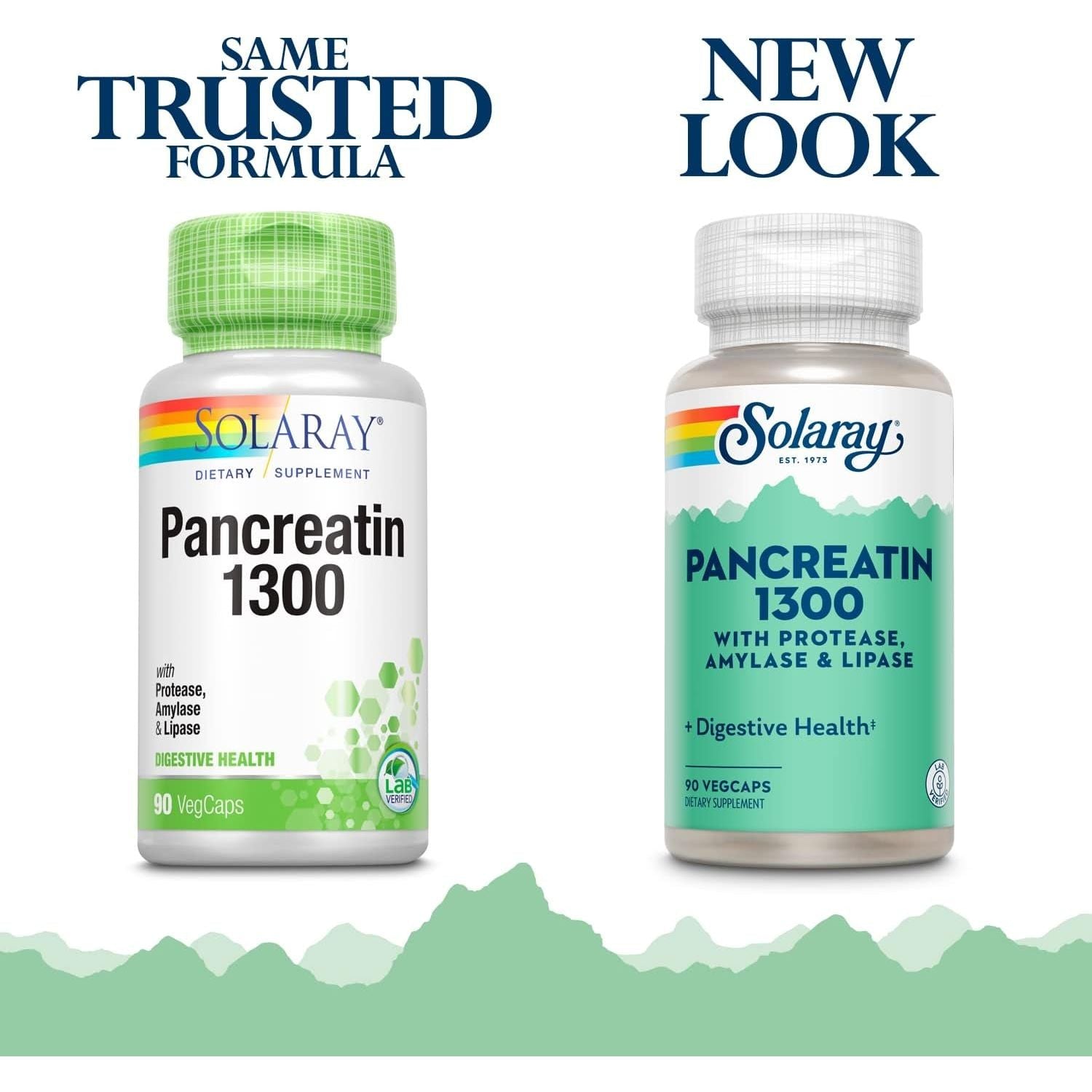 SOLARAY Pancreatin Supplement, 1300 Mg, 90 Count