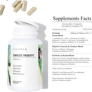 SAKARA Complete Probiotic for Women - Digestive Health, Gut Health Pre and Probiotics for Women 180 Capsules