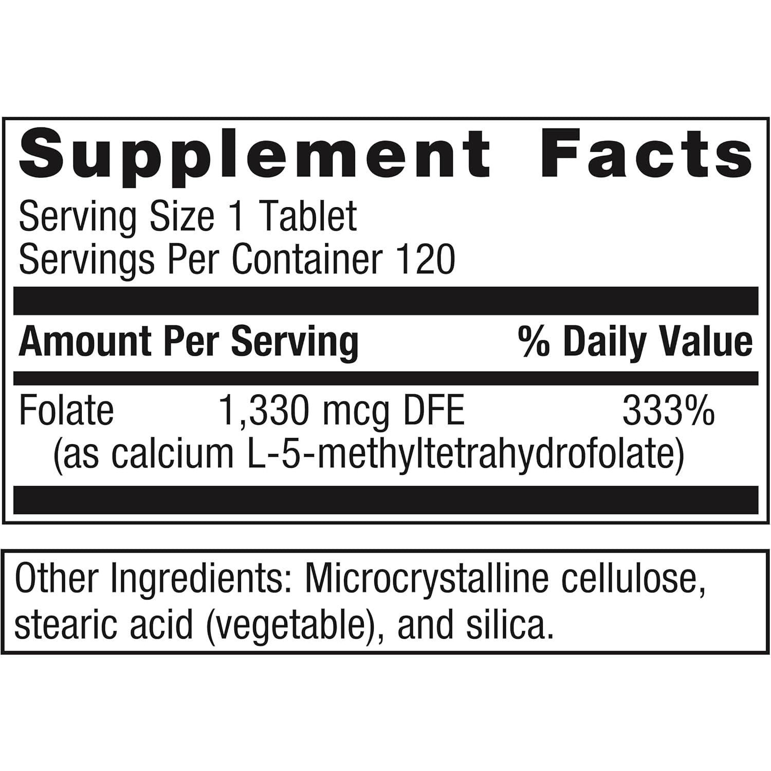 Metagenics Folapro - 1,330 Mcg DFE Methylated Folate Supplement - Hormone Support* - 120 Tablets