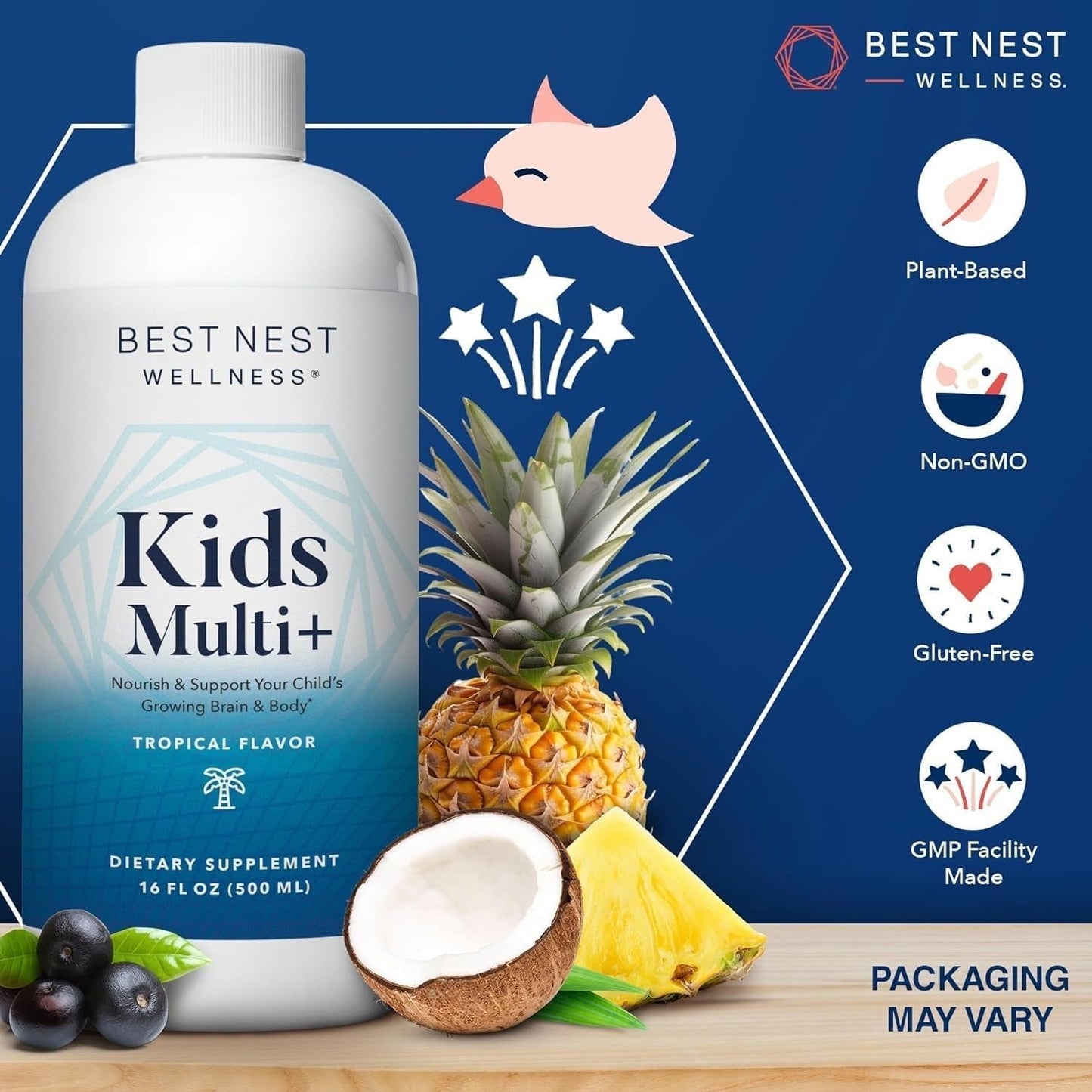 Best Nest Wellness Kids Multi plus - Brain Health Support Supplement for Kids 16 Fl Oz