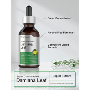 Horbäach Damiana Leaf Herb Tincture | 2 Fl Oz | Vegetarian, Non-Gmo & Gluten Free Herbal Supplement
