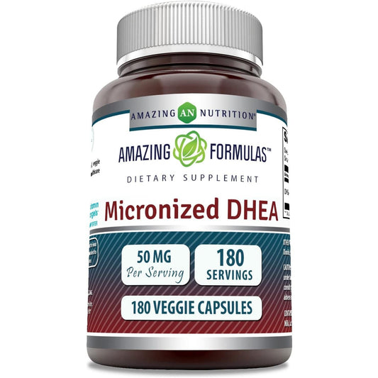 Amazing Formulas Micronized DHEA Supplement 50 Mg 180  Capsules Made in USA