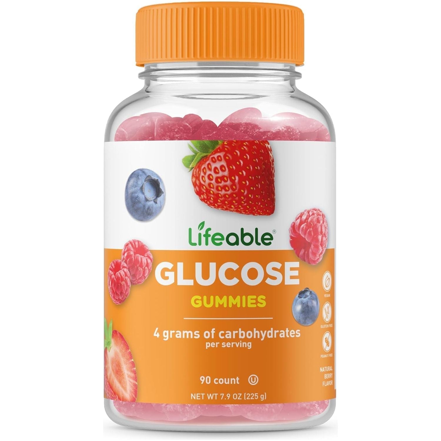 Lifeable Glucose Gummies - Great Tasting Natural Flavor Gummy - for Adults and Kids - 90 Gummies