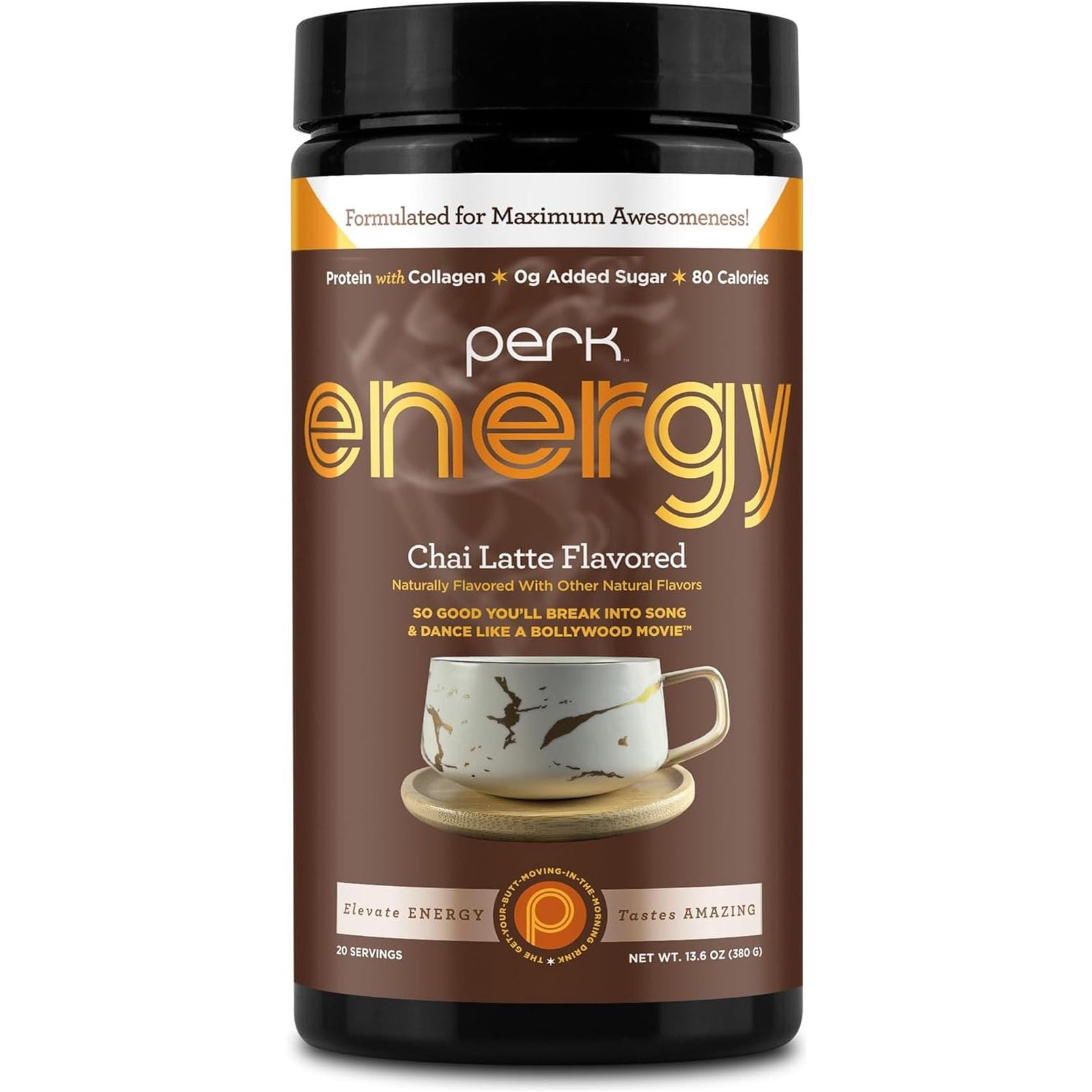 Perk Energy Original Chai Latte Flavored Drink Powder (20 Servings)