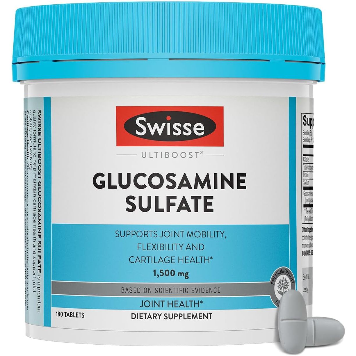 Swisse Glucosamine Sulfate Joint Support Supplement for Mobility and Flexibility Health Glucosamina 1500Mg | 180 Tablets