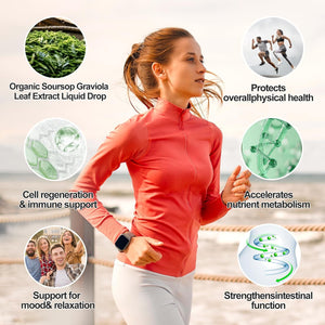 Soursop Graviola Liquid Drops 2000Mg - Immune Boost, Cell Support & Regeneration 2 Fl Oz