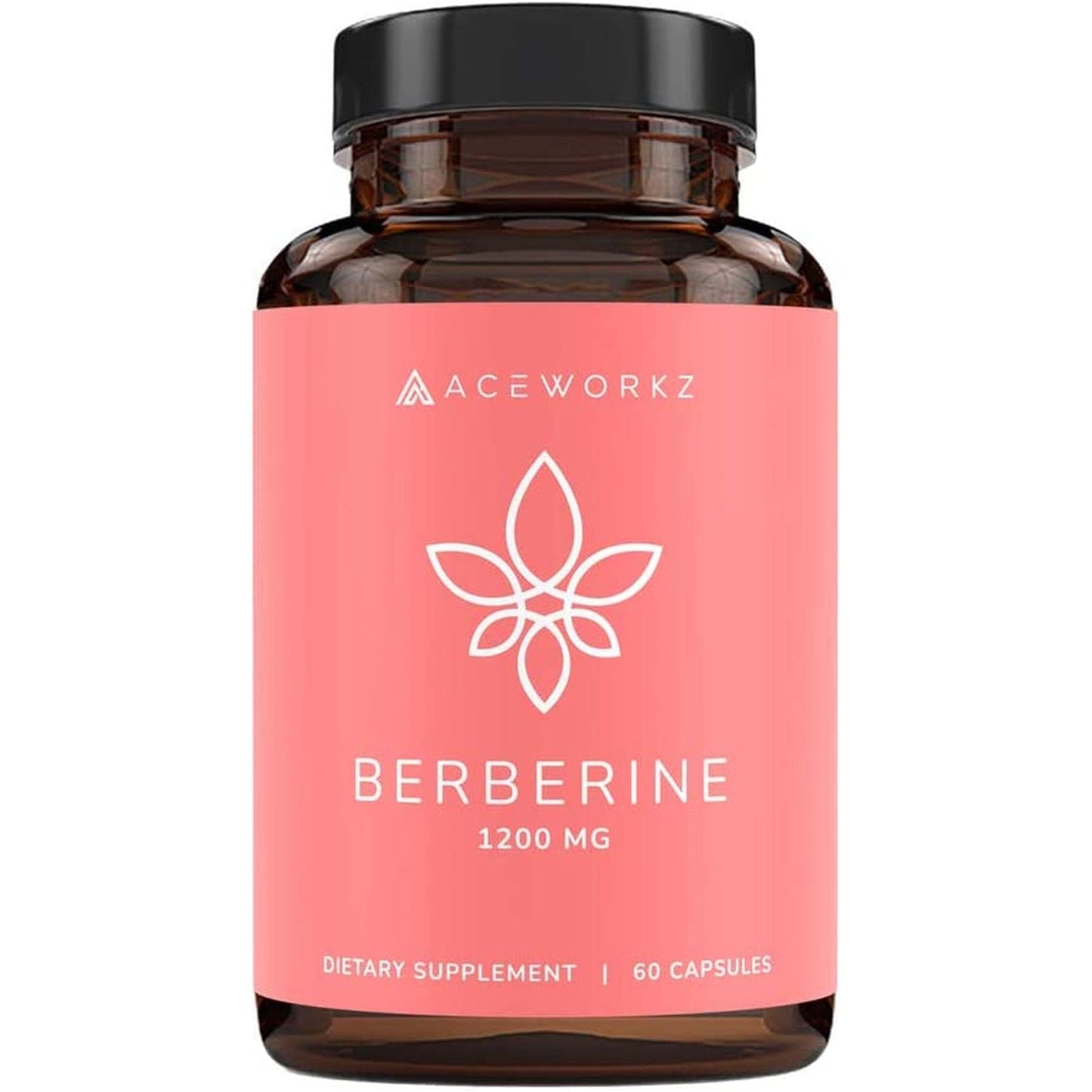 ACEWORKZ Premium Berberine HCL 1200Mg - 97% Tested Purity - Berberine Supplement (60 Capsules)