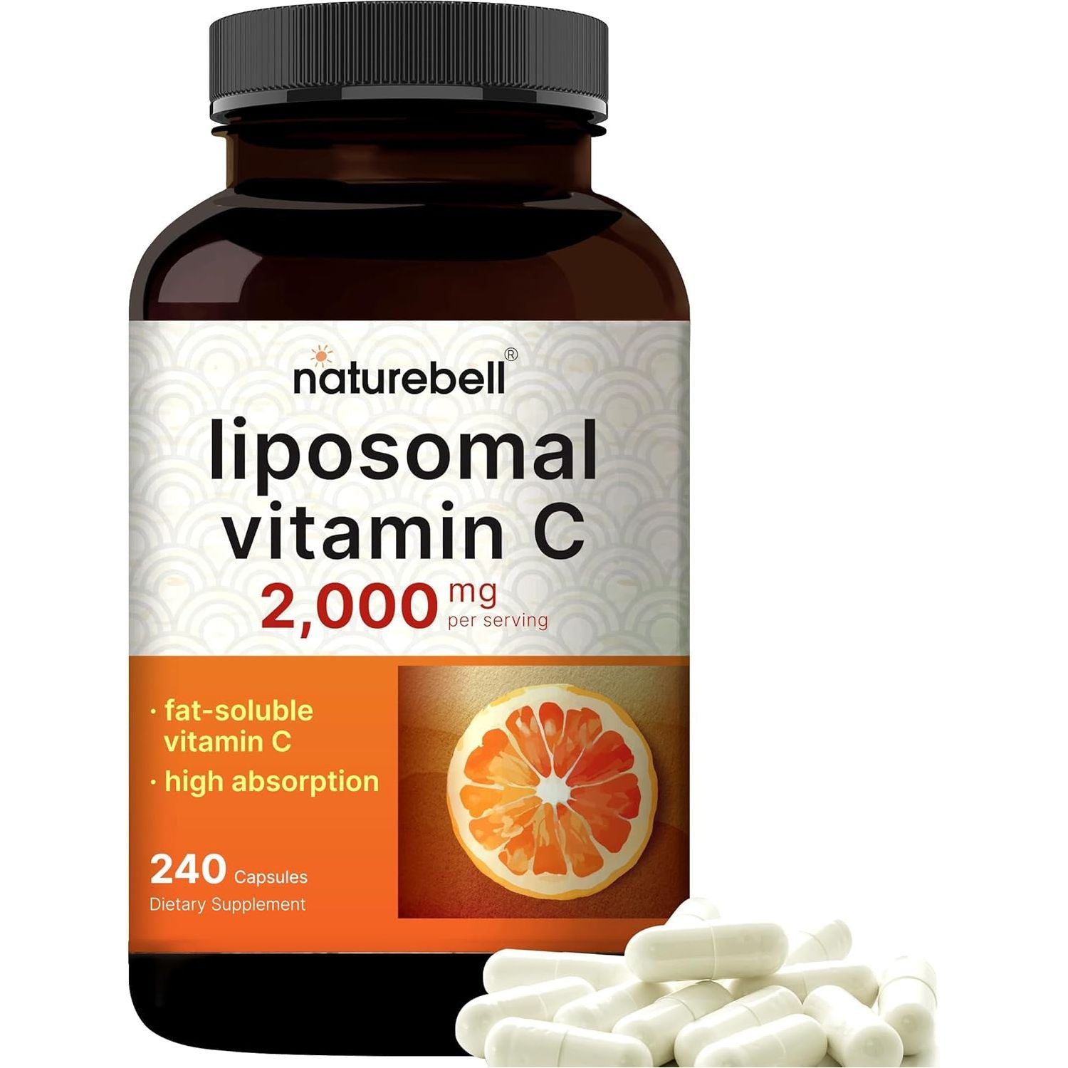 Naturebell Liposomal Vitamin C 2,000Mg – Immune Support – Collagen Booster – Antioxidant Supplement 240 Capsules