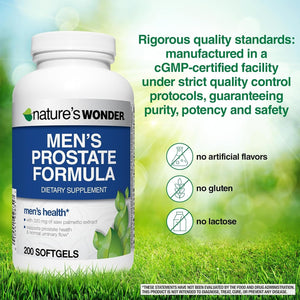 Nature'S Wonder Men'S Prostate Formula with Saw Palmetto, Beta-Sitosterol & Lycopene, 200 Softgels