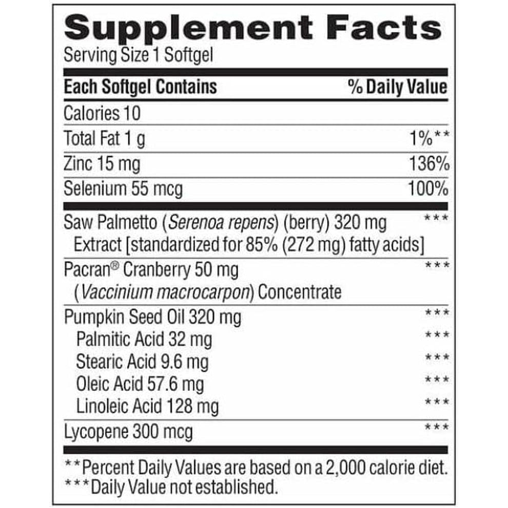 Trunature Saw Palmetto Prostate Health Complex with Zinc, Lycopene and Pumpkin Seed, 250 Softgels, with Voosel Weekly Pill Organizer