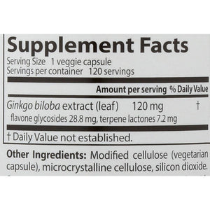Doctor'S Best Extra Strength Ginkgo, Promotes Mental Function and Memory, 120 Mg, 120 Count
