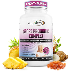 Spore Probiotic Complex - All in One Prebiotics and Probiotics for Digestive Health
