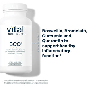 Vital Nutrients BCQ | Vegan Boswellia, Bromelain, Curcumin & Quercetin Supplement | Supports Sinus & Digestive Health 120 Capsules