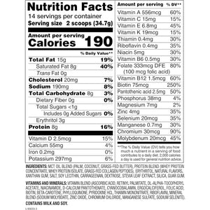 Nature Fuel Keto Meal Replacement Powder - Creamy Vanilla Milkshake - 14 Servings - 17.1 Fl Oz