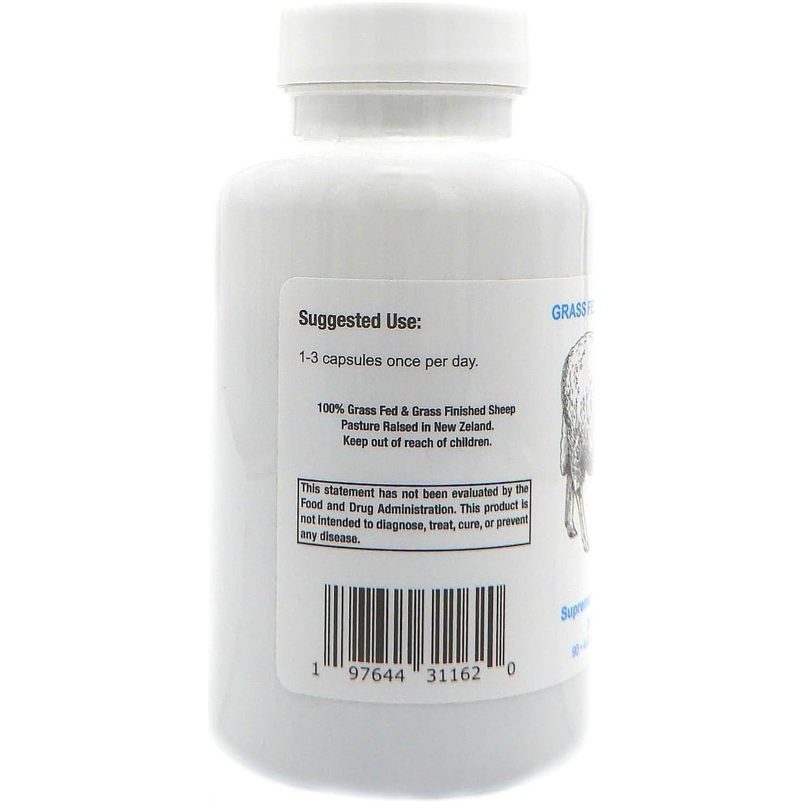 Supreme Nutrition Sheep Testicle - 100% Grass Fed and Finished in New Zealand, 90 Capsules