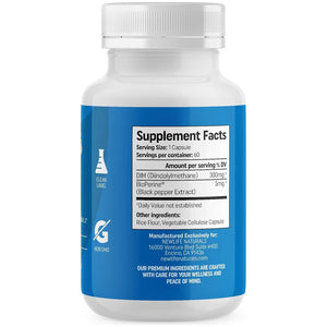 Newlife Naturals DIM Supplement 300Mg - Hormonal Acne, Estrogen Balance Pills, Post Menopause Relief - 60 Day Supply